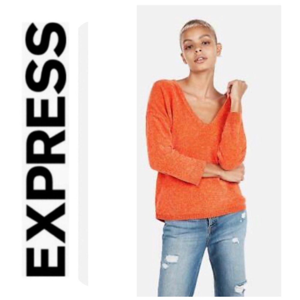 NWT Express Large Chenille V-Neck Chunky Sweater